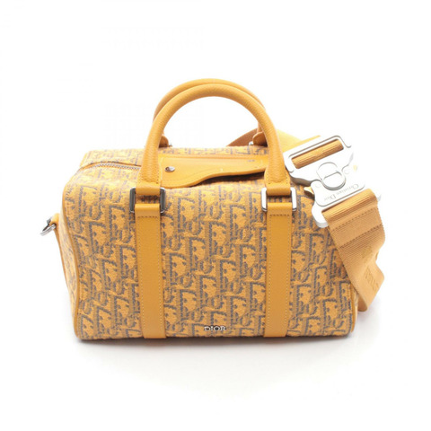Christian Dior Lingot 26 斜背包 20-BO-0281 帆布皮革 黃色海軍藍