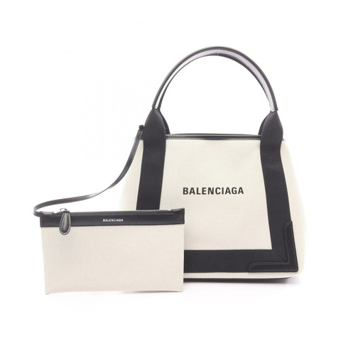 BALENCIAGA 海軍藍 CABAS S 托特包 3399332HH3N9260 帆布皮革 米色 黑色 新款 女士