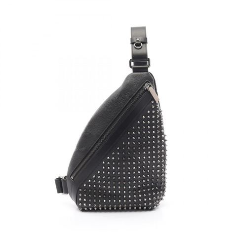 Christian Louboutin Funky 腰包 1255046B078 皮革帆布 黑色 全新 男士