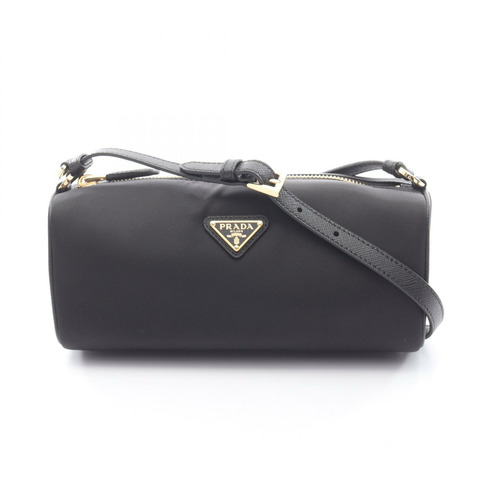 PRADA 再生尼龍袋 TESSUTO+SAFFIAN 肩背包 1NE0582C05F0002 尼龍 Saffiano 皮革黑色全新女式