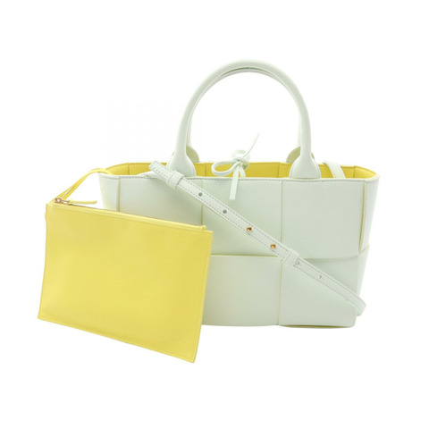 BOTTEGA VENETA miniarco 單肩托特包 皮革 綠色 二手 女士 BV