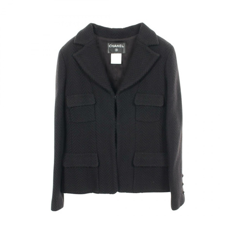 香奈兒 (CHANEL) 黑色羊毛修身西裝外套 P29503V19412 女款 #40 二手