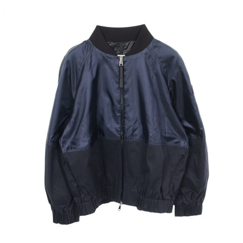 MONCLER GOBIE 女款短夾克，聚酯纖維/棉混紡，藏青色，二手