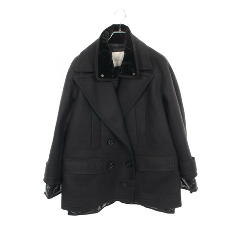 MONCLER EMILY 羽絨外套 4631980 羊毛尼龍黑二手女款 #2