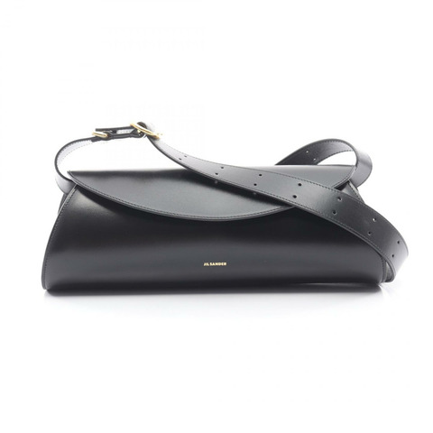 JIL SANDER CANNOLO Grande 單肩包 J08WD0051P4840001 黑色皮革 全新 女士