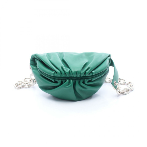 BOTTEGA VENETA 鏈條迷你腰包 651445 皮革 綠色 二手 SHW
