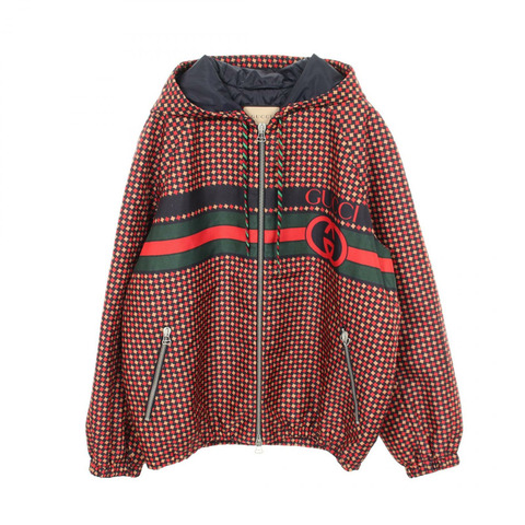 GUCCI Interlocking G Sherry Line 其他夾克 尼龍 紅色 多色 二手 男款