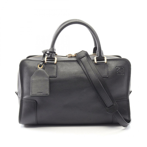 LOEWE Amazona 36 單肩斜背包 352.30.N22 黑色皮革 二手 女士
