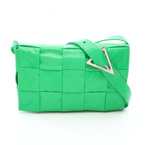 BOTTEGA VENETA Cassette Maxi Intrecciato 單肩包，皮革材質，綠色，二手，女士款
