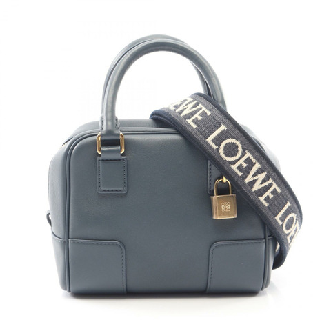 LOEWE Amazona 16 方形斜背單肩手提包，藍色，二手女款，皮革材質