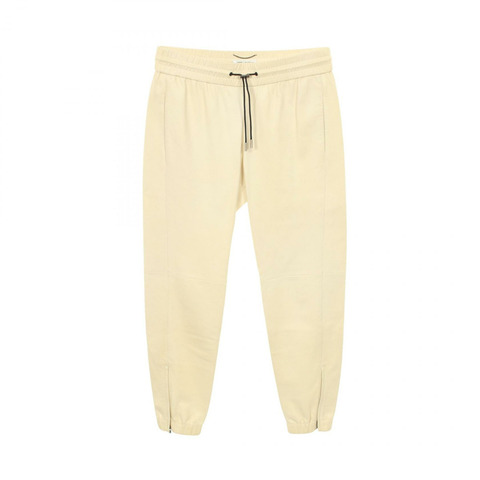 SAINT LAURENT PARIS 男士米色羊皮長褲 664566