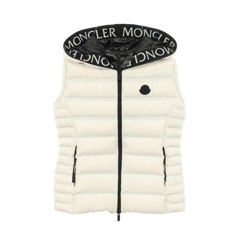 MONCLER ALITERSE 連帽羽絨背心 無袖 1A00022 尼龍 白色 黑色 二手 #0