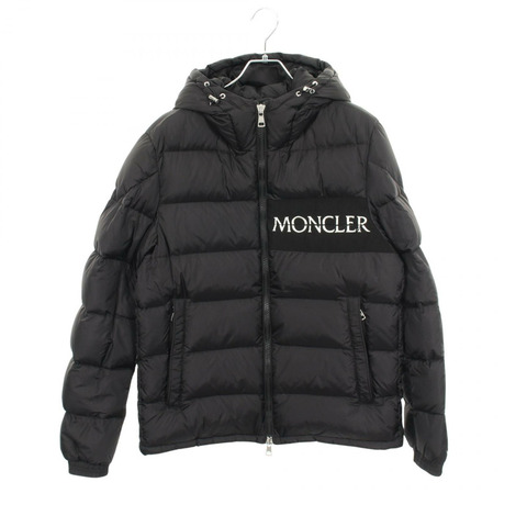 MONCLER AITON Logo 連帽羽絨外套 4188405 尼龍 黑色 二手 男款 #3