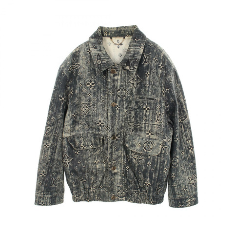 路易威登 Monogram 訂製牛仔外套 Blouson #52 棉質綠色 二手 男款