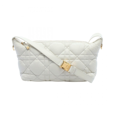 Dior DIORTRAVEL Nomad Pouch Cannage 肩背包 白色二手皮革斜背包