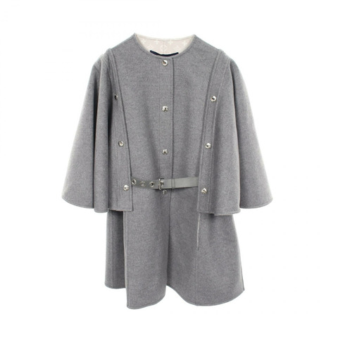 路易威登雙面披肩袖外套 RW242WW QWE FRCO32 羊毛灰二手女款