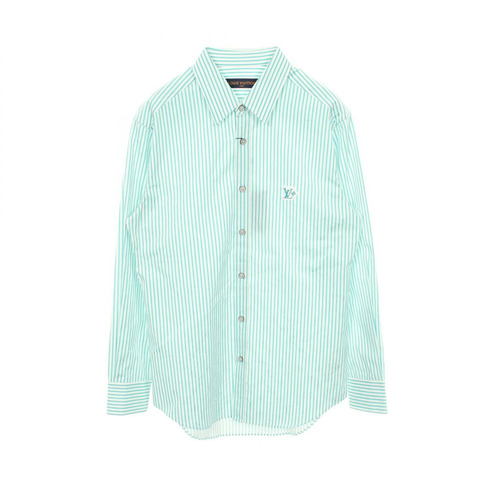 路易威登 25AW Monogram 條紋襯衫 #XS RM252MM UVD HTS38W 棉質綠色