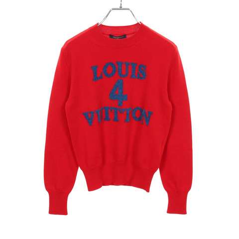 路易威登 (LOUIS VUITTON) 標誌圓領針織衫 RW232W 160 FPKL01 棉羊絨 紅色 #S