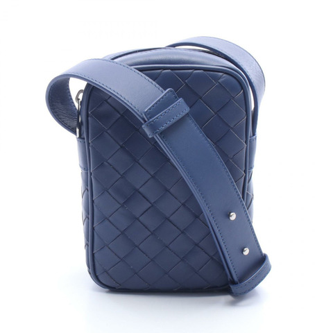 BOTTEGA VENETA Pochette Intrecciato 單肩包 729296 皮革海軍藍二手男女通用