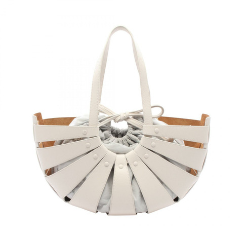 BOTTEGA VENETA The Shell 中型單肩包 651577VMAUH 白色皮革 二手 女士