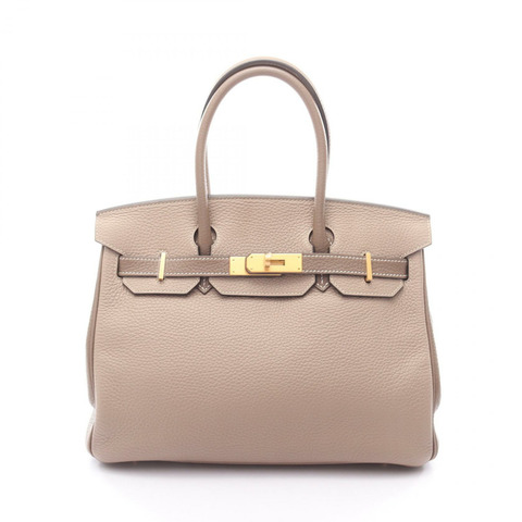 愛馬仕 Birkin 30 手提包，Vlemence 皮革，米灰色，Gris tourterelle，二手，T GHW