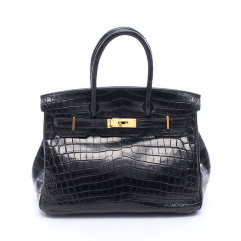 愛馬仕 Birkin 30 手提包，霧面尼羅鱷魚皮，異國皮革，霧面尼羅鱷魚皮，黑色，二手