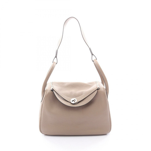 愛馬仕 Lindy 30 單肩手提包 T Taurillon Clemence Gris tourterelle 二手 SHW