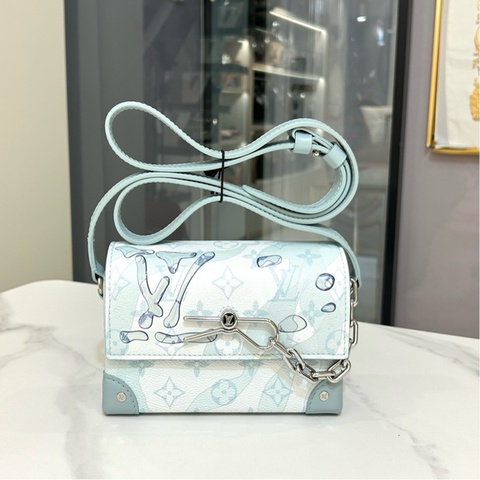 Louis Vuitton steamer wearable 盒子包斜背包 薄荷藍水墨