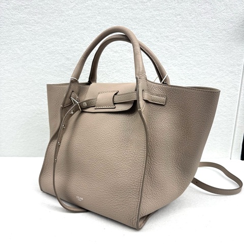 Celine 大象灰Big Bag荔枝牛皮單肩包通勤休閒王者
