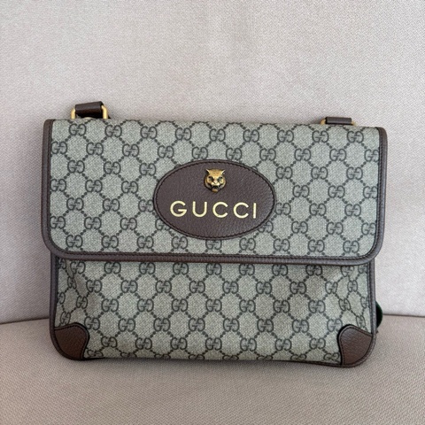 Gucci古馳  雙面虎頭腰包