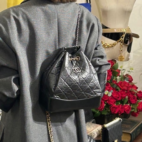 💎Chanel香奈兒｜Gabrielle黑色流浪鴛鴦鏈條雙肩包｜小號｜98新芯片款