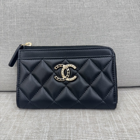 JK國際二手精品✨Chanel L型零錢包/卡包 芯片款 台灣購證