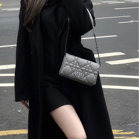 迪奧/Dior 21年Caro灰色泡芙包 尺寸26x15x8mm附件防塵袋