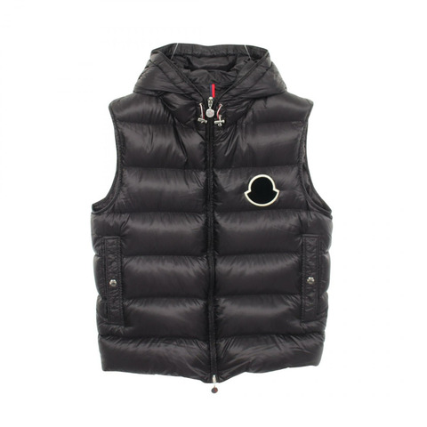 MONCLER VANOISE 帶帽羽絨背心 尼龍 黑色 #4 二手男款