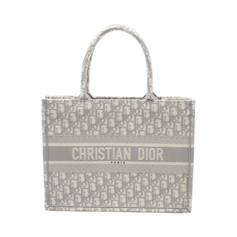 Dior BOOK TOTE 中型斜紋帆布包 M1296ZRIW_M20I 灰色 二手 女士 logo