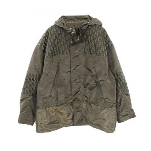 Christian Dior Oblique 連帽尼龍外套 19TC401A5149 卡其色 #48 二手男款