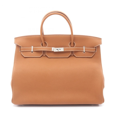 愛馬仕 Birkin 40 手提包，Togo 皮革，棕色，金色，二手，女士，SHW N