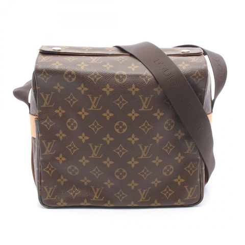 路易威登 Naviglio Monogram 肩背包 M50205 PVC塗層帆布皮革棕色二手女士