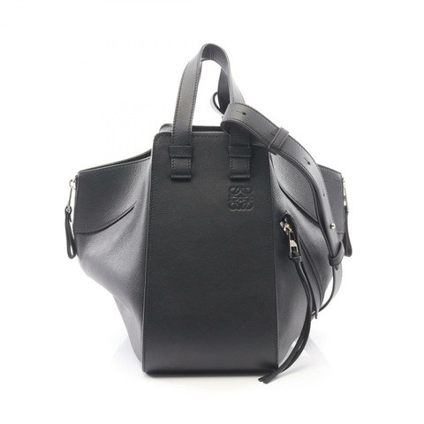 LOEWE HAMMOCK SMALL 單肩手提包 387.30.S35 黑色皮革 二手 女士