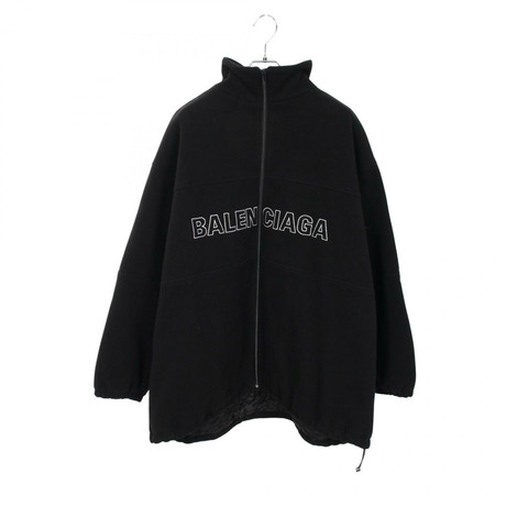 BALENCIAGA 標誌刺繡加厚羊毛夾克，黑色，二手，男女通用
