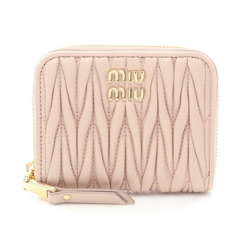 Miu Miu MATELASSE'MIU Matelasse 零錢包 5MM268AFPPF0236 皮革 粉紅色 新款 女士