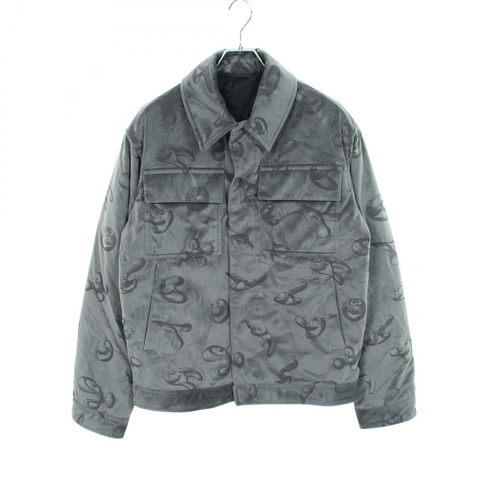 Dior DIOR × KENNY SCHARF 絎縫燈芯絨外套 其他款式 193C409B5263 聚酯纖維 灰色 二手 男款