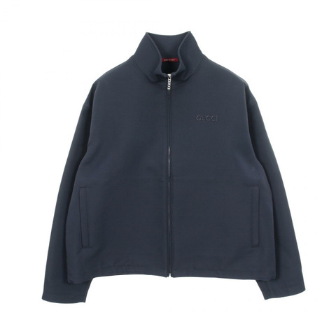 GUCCI 技術款其他外套 792356 羊毛絲綢 海軍藍 二手 男款