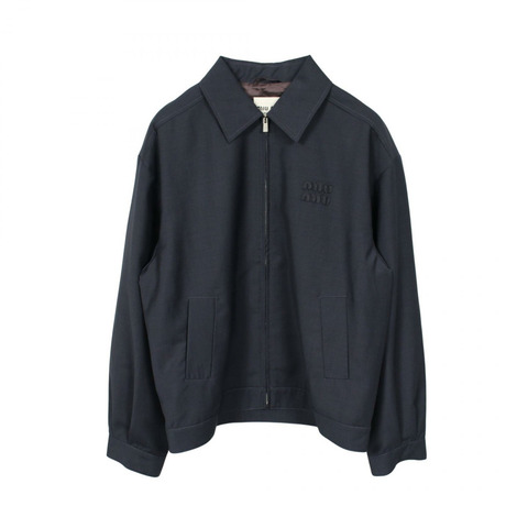 Miu Miu Logo 外套 其他外套 ML1041 羊毛 Moheya 海軍藍 二手 女款
