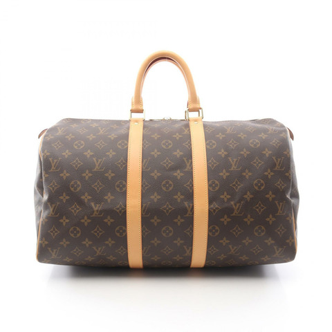路易威登 Keepall 45 手提包 M41428 Monogram 帆布皮革棕色二手 LV