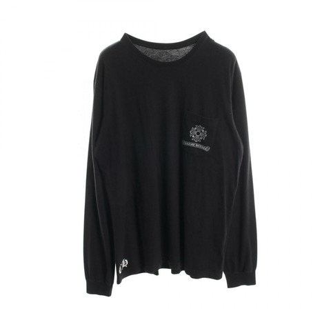 CHROME HEARTS CH Plus 十字印花圓領長袖T卹 純棉 黑色 二手 男款