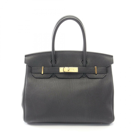 愛馬仕 Birkin 30 手提包，Togo 皮革，黑色，二手，女士，金色五金 A
