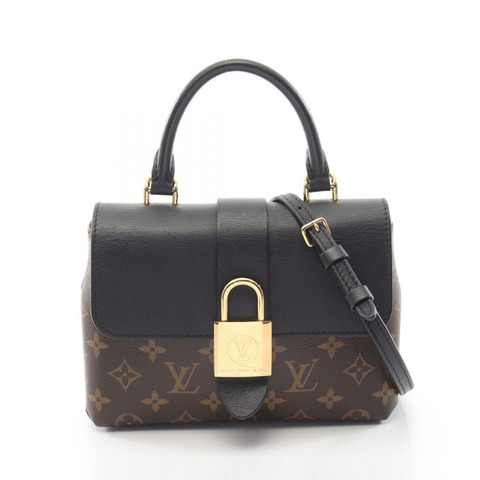 路易威登 Rocky BB Monogram 黑色兩用手提包 M44141 PVC塗層帆布皮革棕色黑色二手女款