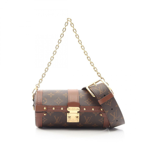 路易威登 Papillon Trunk Monogram 2WAY 手提包 M57835 PVC塗層帆布皮革棕色二手女士