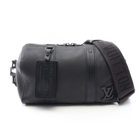 路易威登 City Keepall 單肩包 M59255 黑色皮革 二手 男士